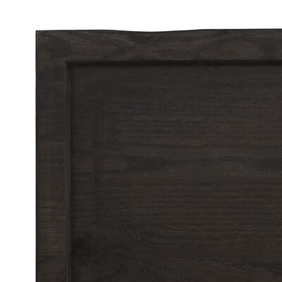 vidaXL Bathroom Countertop Dark Brown 140x40x(2-4) cm Treated Solid Wood