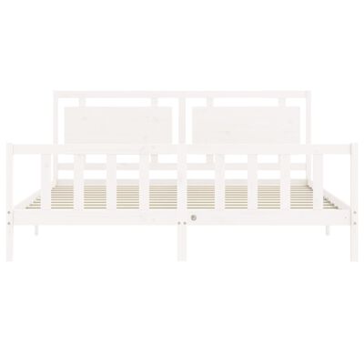 vidaXL Bed Frame without Mattress White Solid Wood Pine