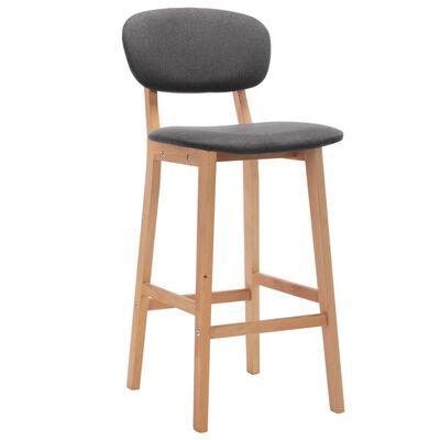 vidaXL Bar Stools 2 pcs Dark Grey Fabric