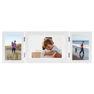 vidaXL Trifold Photo Frame Collage White 22x15 cm+2x