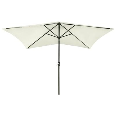 vidaXL Garden Parasol with LEDs and Steel Pole Sand 2x3 m