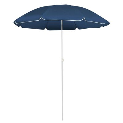 vidaXL Garden Parasol with Steel Pole Blue 180 cm