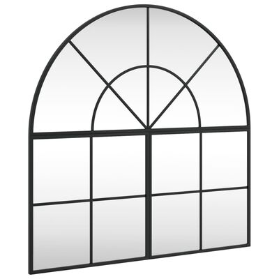 vidaXL Wall Mirror Black 80x80 cm Arch Iron