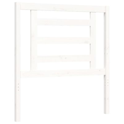 vidaXL Bed Frame without Mattress White Single Solid Wood Pine