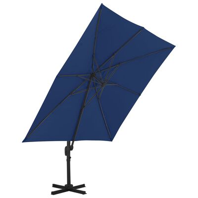 vidaXL Cantilever Garden Parasol with Aluminium Pole 3x3 m Azure Blue