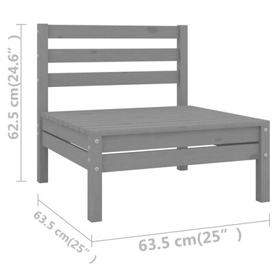 vidaXL 7 Piece Garden Lounge Set Grey Solid Pinewood