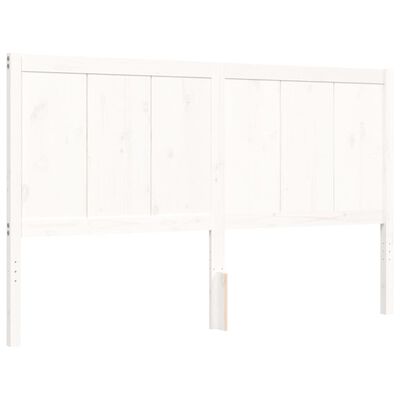 vidaXL Bed Frame without Mattress White King Size Solid Wood