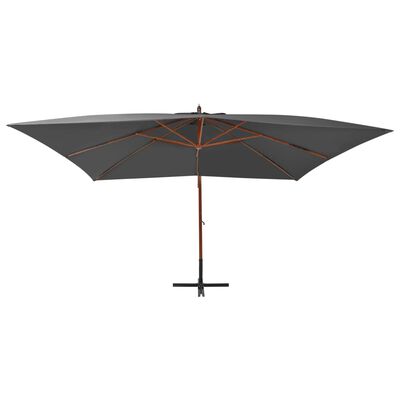 vidaXL Cantilever Garden Parasol with Wooden Pole 400x300 cm Anthracite