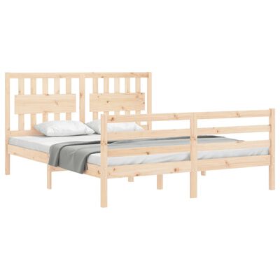 vidaXL Bed Frame without Mattress King Size Solid Wood