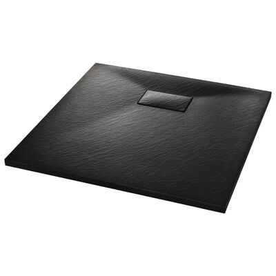 vidaXL Shower Base Tray SMC Black 80x80 cm