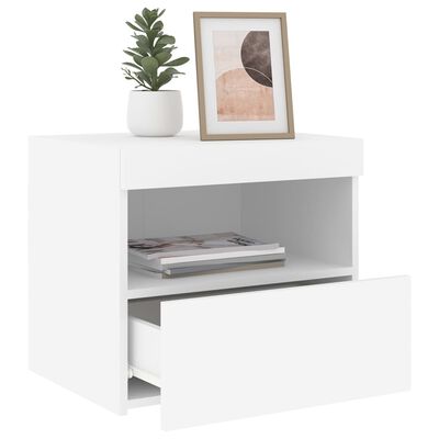 vidaXL Bedside Cabinets with LED Lights 2 pcs White 50x40x45 cm