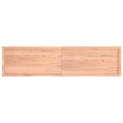 vidaXL Wall Shelf Light Brown 200x50x(2-4) cm Treated Solid Wood Oak