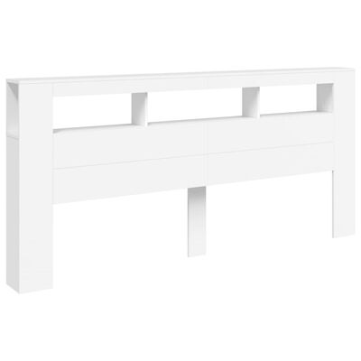 vidaXL LED Headboard White 220x18.5x103.5 cm Engineered Wood