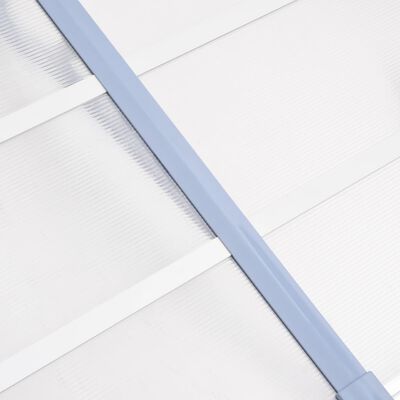 vidaXL Door Canopy Grey and Transparent 358.5x90 cm Polycarbonate