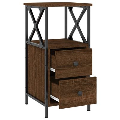 vidaXL Bedside Cabinet Brown Oak 34x35.5x70 cm Engineered Wood