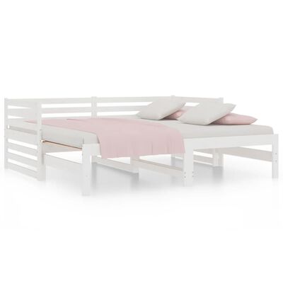 vidaXL Pull-out Day Bed without Mattress White 2x(90x190) cm