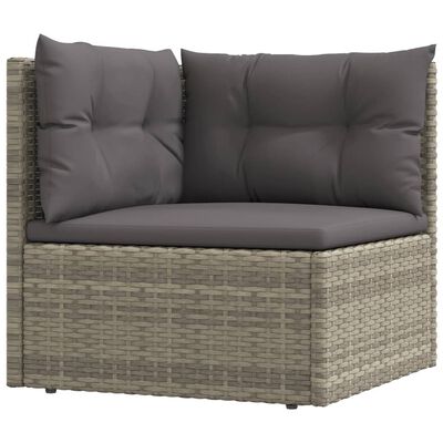 vidaXL 8 Piece Garden Lounge Set with Cushions Grey Poly Rattan