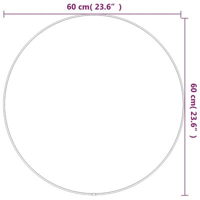 vidaXL Wall Mirror Black Ø 60 cm Round