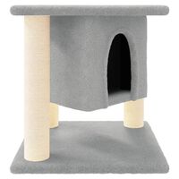 vidaXL Cat Tree with Sisal Scratching Posts Light Grey 37 cm