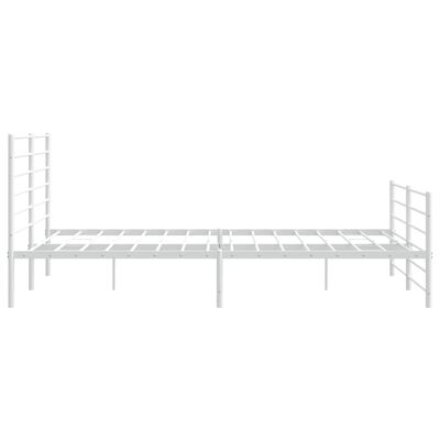 vidaXL Metal Bed Frame without Mattress with Footboard White 180x200 cm Super King