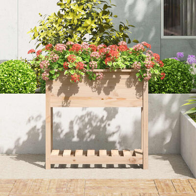 vidaXL Planter with Shelf 82.5x34.5x81 cm Solid Wood Pine