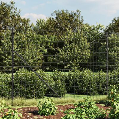 vidaXL Wire Mesh Fence with Flange Anthracite 1.6x25 m