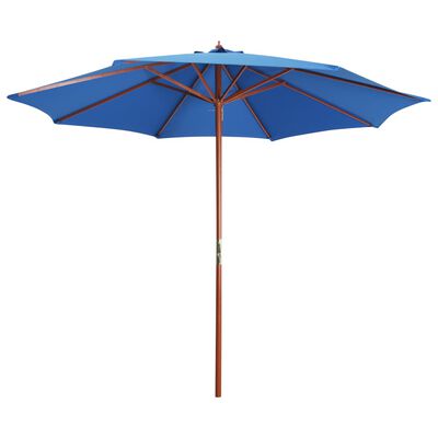 vidaXL Garden Parasol with Wooden Pole 300x258 cm Blue