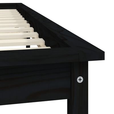 vidaXL Bed Frame without Mattress Black Double Solid Wood