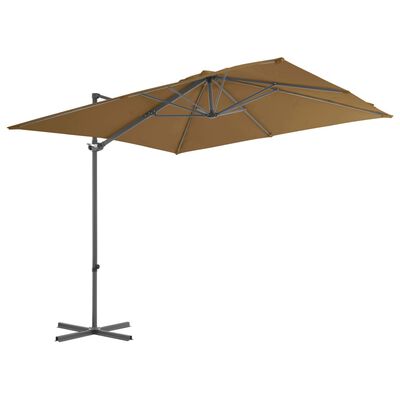 vidaXL Garden Parasol with Portable Base Taupe