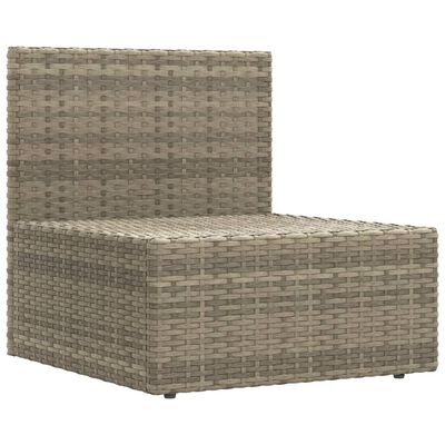 vidaXL 7 Piece Garden Lounge Set with Cushions Grey Poly Rattan