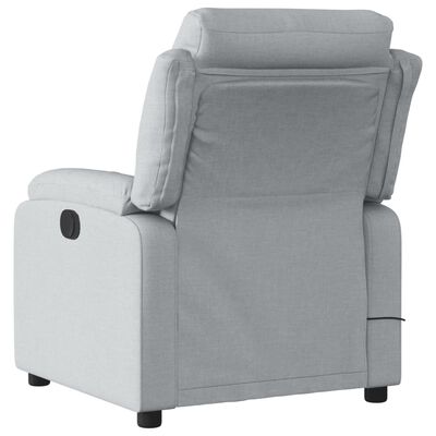 vidaXL Massage Recliner Chair Light Grey Fabric