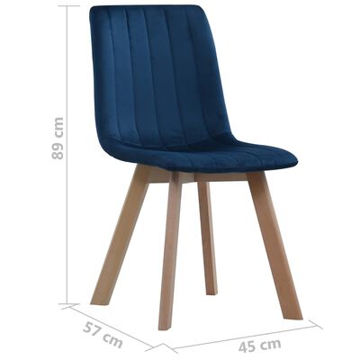 vidaXL Dining Chairs 2 pcs Blue Velvet