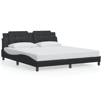 vidaXL Bed Frame without Mattress Black 180x200 cm Super King Faux Leather