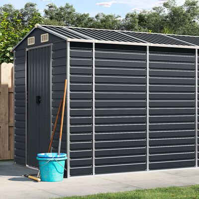 vidaXL Garden Shed Anthracite 191x980x198 cm Galvanised Steel