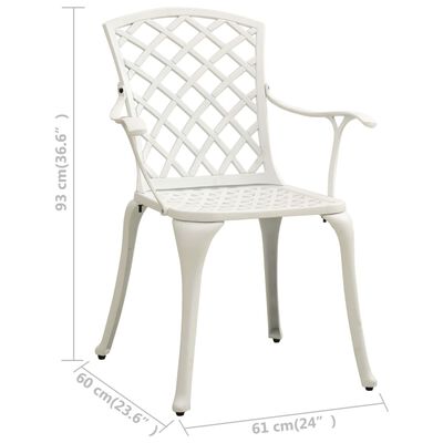 vidaXL Garden Chairs 2 pcs Cast Aluminium White