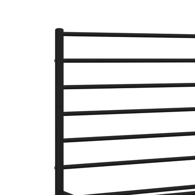 vidaXL Metal Bed Frame without Mattress with Footboard Black 150x200 cm King Size