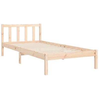 vidaXL Bed Frame with Headboard Single Solid Wood