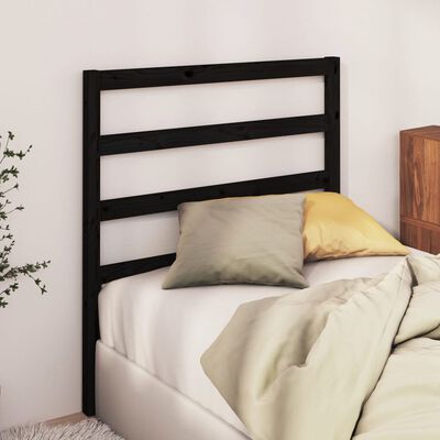 vidaXL Bed Headboard Black 96x4x100 cm Solid Wood Pine