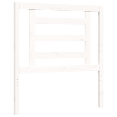 vidaXL Bed Frame without Mattress White Single Solid Wood