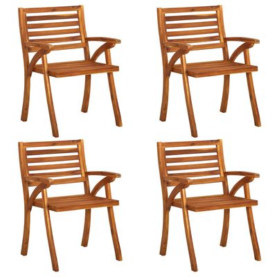 vidaXL Garden Chairs with Cushions 4 pcs Solid Acacia Wood