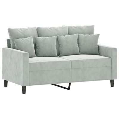 vidaXL 2-Seater Sofa Light Grey 120 cm Velvet