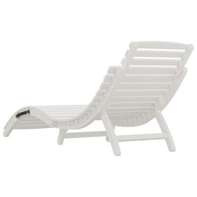 vidaXL Sun Lounger White 184x55x64 cm Solid Wood Acacia