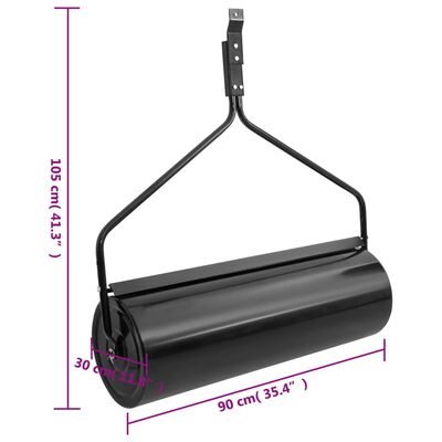 vidaXL Garden Lawn Roller Black 63 L Iron