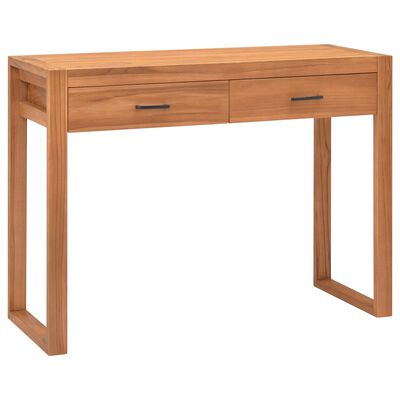 vidaXL Desk with 2 Drawers 100x40x75 cm Teak Wood