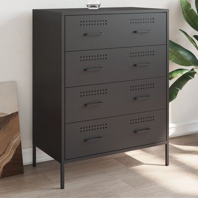 vidaXL Sideboard Black 68x39x89 cm Steel