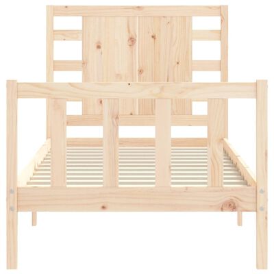 vidaXL Bed Frame with Headboard Single Solid Wood