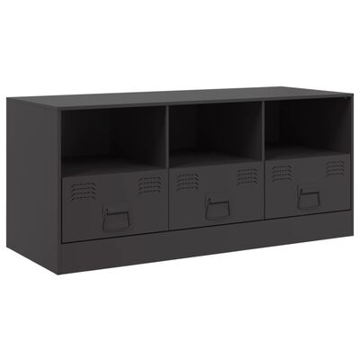 vidaXL TV Cabinet Black 99x39x44 cm Steel