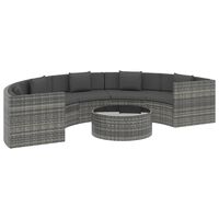 vidaXL 6 Piece Garden Lounge Set with Cushions Poly Rattan Grey