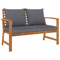 vidaXL Garden Bench 120 cm with Dark Grey Cushion Solid Acacia Wood