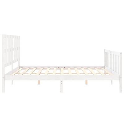 vidaXL Bed Frame without Mattress White Solid Wood Pine